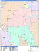 Des Plaines  Wall Map Color Cast Style